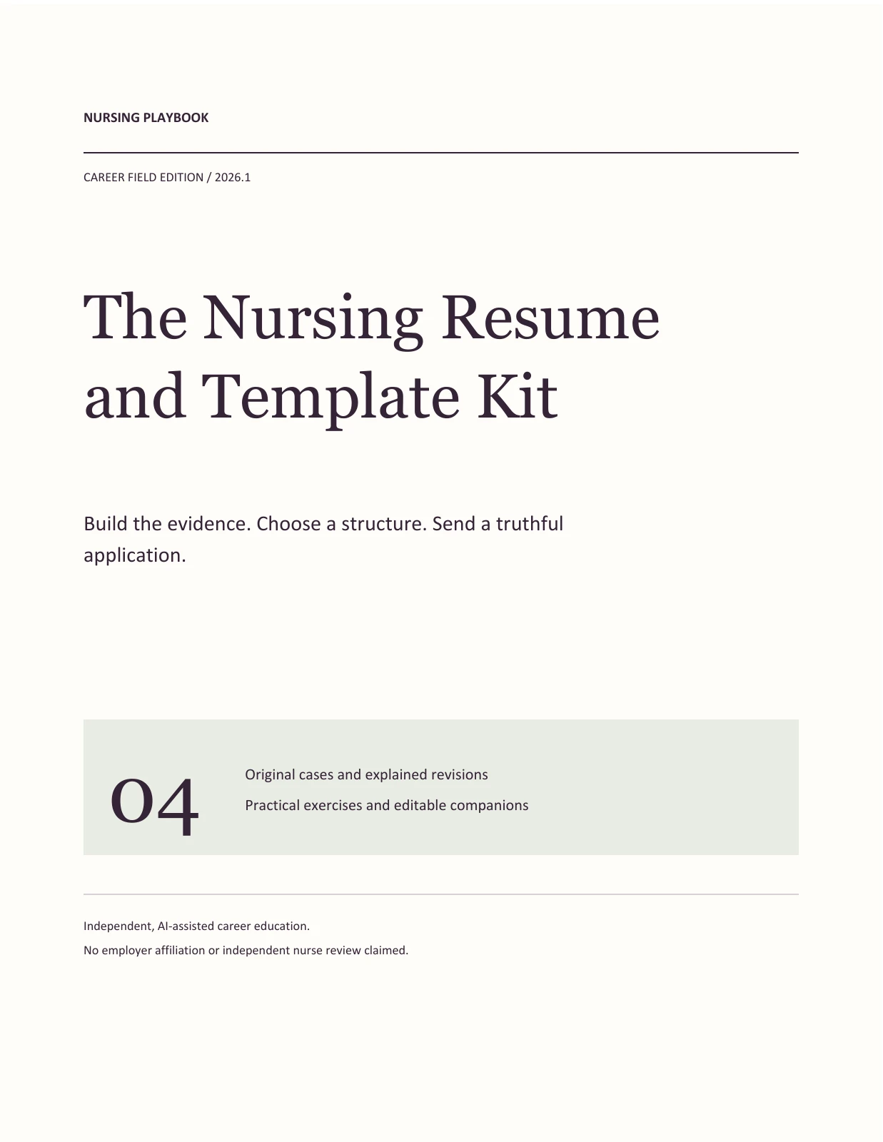 The Nursing Resume and Template Kit, public preview page 1. Select Text view for the page content.